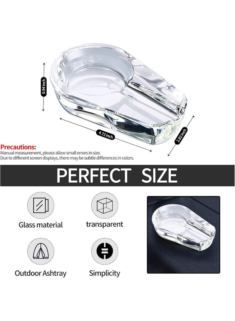 علبة الرماد الزجاجية الكريستالية,حامل السجائر الرماد الدائم,علبة الرماد للداخل / الهواء الطلق,اكسسوارات ديكور سطح الطاولة للمنزل / المكتب / الفندق / المطاعم,هدية للمدخنين / الرجال,أبيض - Image 2